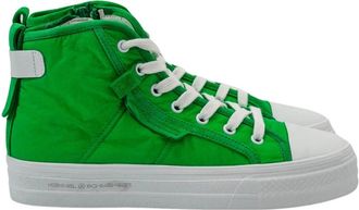 Kennel & Schmenger Groen en witte hoge sneaker - Dames - Sneakers - Groen - 39 EU - Leer - Schoenen