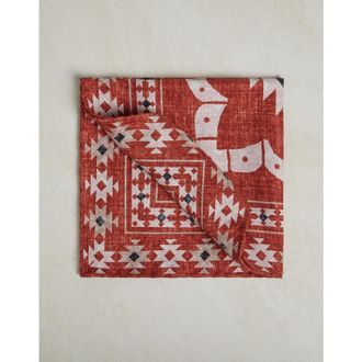 Brunello Cucinelli Mens Orange Grey Silk Pocket Square