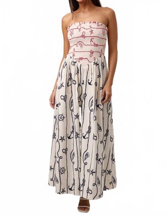 Shore Leave Bella Strapless Maxi Dress In Knots & Nautical