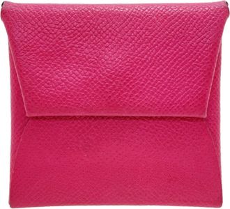 Herm&egrave;s Bastia Pink Leather Coin Purse/Coin Case (Pre-Owned)