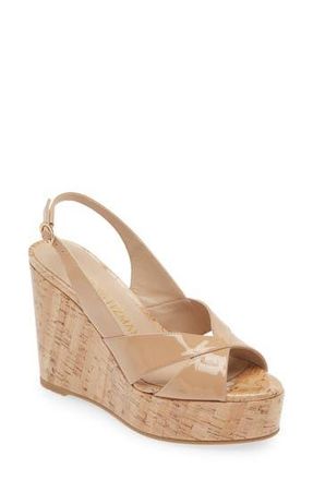Stuart Weitzman Carmen Wedge Sandal in Adobe at Nordstrom Rack, Size 10
