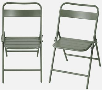 Sweeek Silla De Jard&iacute;n Plegable De Acero, Set De 2