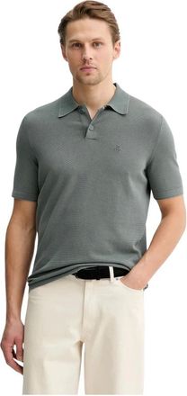 Marc O'Polo Tops, Heren, Groen, M, Katoen, Regular Knit Polo Shirt
