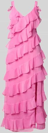 Vila Midikleid mit Volants Modell LUNA in Pink, Gr&ouml;&szlig;e 40