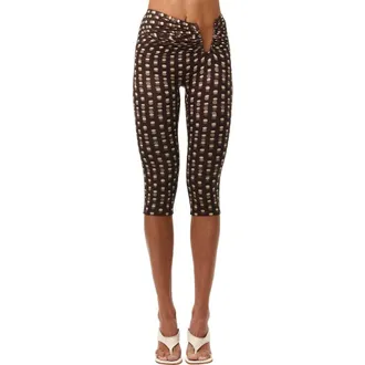 Naked Wardrobe Polka Dot Illusion Cutout Detail Mesh Capri Leggings at Nordstrom, Size X-Small