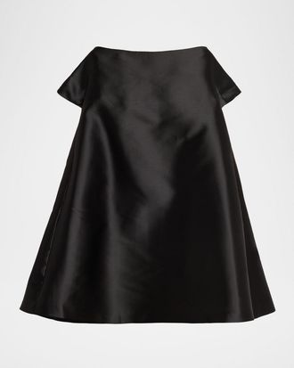 Bernadette Will Satin Short-Sleeve Mini Dress