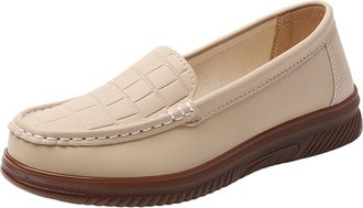 Generic Womens Wedge Shoes Comfortable Walking Shoe Round Toe Stylish Foldable Lightweight Non-Slip Casual Wide Fit Slip On Pumps Shoes Work Leisure Beige