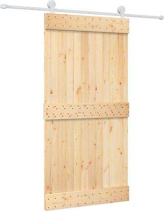 vidaXL Puerta Corredera Natural Y Blanco 100 X 210 Cm Vidaxl