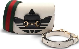 Gucci x Adidas Borsa a spalla 1955 Horsebit piccola anni 2010 - Bianco