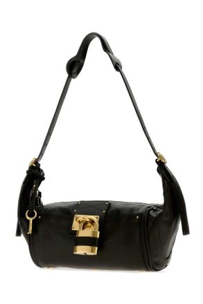 Chlo&eacute; Womens Black Leather Paddington Shoulder Bag Borse A Tracolla
