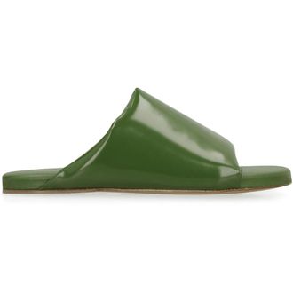 Bottega Veneta Schoenen, Dames, Groen, 39 EU, Leer, Leren Kussen Sandalen
