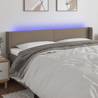 vidaXL Cabecero Con Led De Tela Gris Taupe 203x16x78/88 Cm Vidaxl