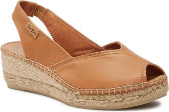 Toni Pons Bernia-P Sandal Womens Tan Leather Wedge Espadrilles ZOGG2832