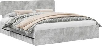 vidaXL Estructura De Cama Gris Concreto 180 X 200 Cm Madera Ingenieril Vidaxl