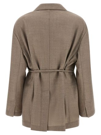 Brunello Cucinelli Womens Beige Virgin Wool Blazer Clothing