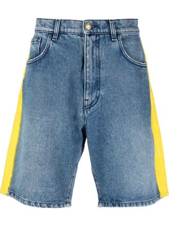 Moschino Shorts denim con banda laterale - Blu