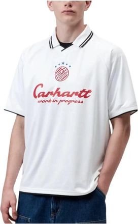 Carhartt Work in Progress S/S Hartts Football T-Shirt - Heren - Polos - Wit - XL - Polyester - Tops