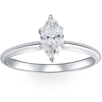 Pompeii3 Platinum.72Ct Marquise Natural Certified Diamond Solitaire Engagement Ring Size: 7