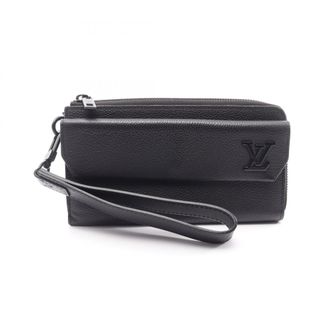 Louis Vuitton Black Noir Leather Long Wallet (Bi-Fold) (Pre-Owned)
