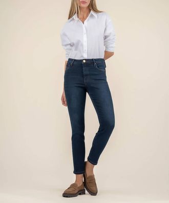 Kut from the Kloth Charlize High Rise Cigarette Leg Pants In Dark Denim
