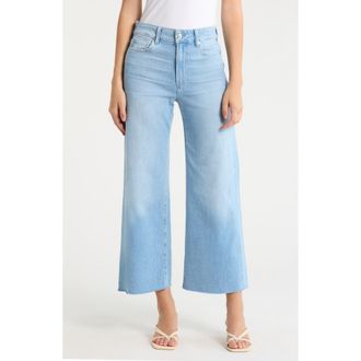 Paige Anessa Raw Hem Wide Leg Jeans in Santorini Sky at Nordstrom, Size 26P