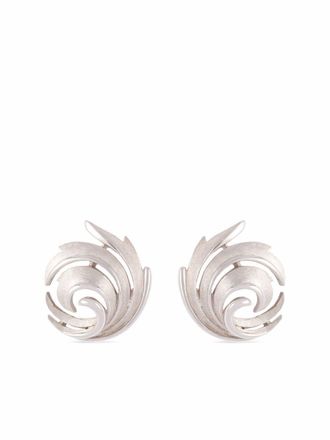 Susan Caplan Vintage Orecchini a clip Trifari anni 70 - Argento