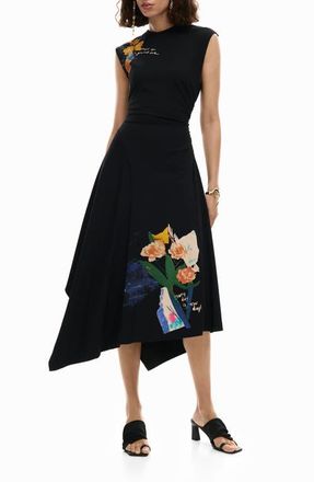 Desigual Asymmetric Sleeveless Dress in Black at Nordstrom, Size X-Large