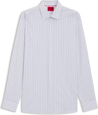 HUGO BOSS Modern-fit shirt in striped cotton