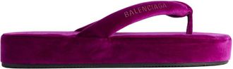 Balenciaga Purple T-strap Slippers