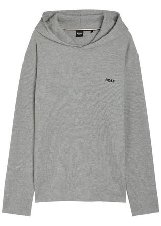 BOSS Boss Waffle Hooded Cotton-blend Sweatshirt - Grey - XL