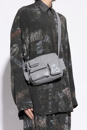 Balenciaga Superbusy Shoulder Bag, Mens, Grey