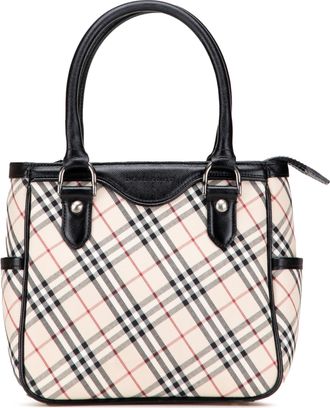 Burberry Pre-owned Womens Plaid Pattern Handbag - Ivory Textile - One Size
