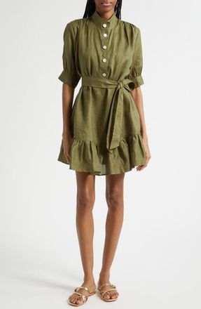 Veronica Beard Kaidin Ruffle Hem Dress in Army at Nordstrom, Size 12