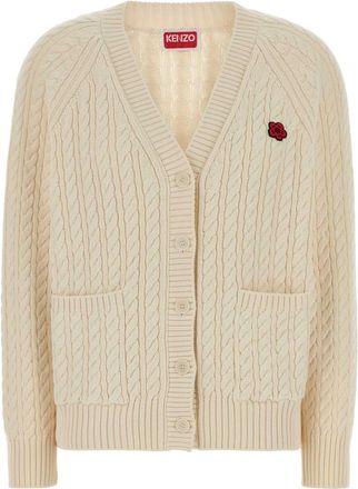 Kenzo Ivory Cotton Blend Cardigan