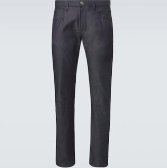 Giorgio Armani Cotton and silk-blend straight jeans