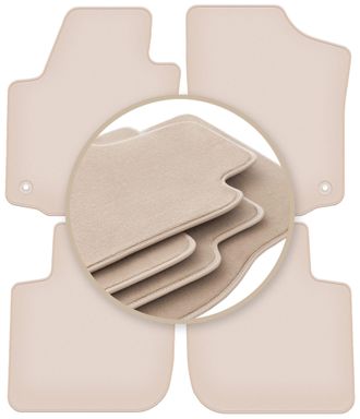 OEM Alfombrillas Beige Premium Para Skoda Rapid Liftback, Sedan, Spaceback, Station Wagon 2013-2019