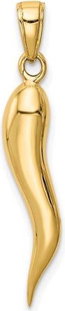 Diamond2Deal 14k Gold Large 3D Italian Horn Pendant