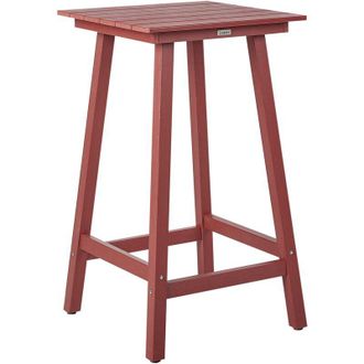 Beliani Garden Bar Table ADIRONDACK 60 cm 59 cm Synthetic Material Red