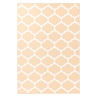 Beliani Beliani - Alfombra De Tela Beige 140 X 200 Cm Reversible Exterior Interior Marroqu&iacute; Aksu
