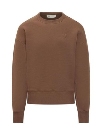 Ami Brown Crew Neck Sweatshirt