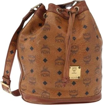 MCM Pre-owned Bucket Bags, female, Brown, Size: ONE SIZE Pre-owned Bucket Bag