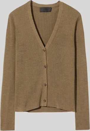 Nili Lotan Womens Nari Silk Cardigan In Military Green