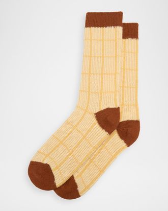 Guest In Residence The Checker Cashmere Crew Socks