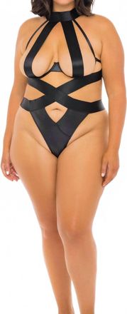 Oh là là Chéri Lydie Vegan Leather Teddy - Plus Size In Black