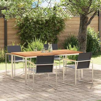 vidaXL Conjunto De Comedor De Jard&iacute;n 5 Pcs Madera S&oacute;lida De Teca Vidaxl