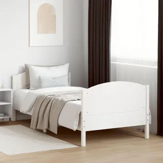 vidaXL Estructura Cama Sin Colch&oacute;n Madera Maciza Pino Blanca 100x200cm Vidaxl