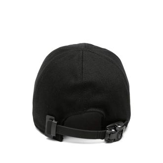 Innerraum C52BMBKHIGT Distressed Cotton Twill Baseball Cap - Black