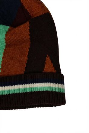 Valentino XY2HB01AKVLCR0 Intarsia Knit Beanie - Multicolor