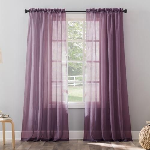 PI Durchsichtige Vorhänge – Luftig, Transparent, Mit Stangentasche – Für Wohnzimmer, Schlafzimmer & Kinderzimmer (Schwarz, W42xL72)