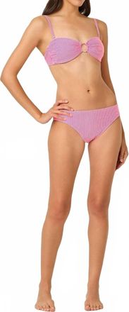 Lilly Pulitzer Katara Bandeau Swim Top In Cherry Blossom Pink Seersucker Stripe